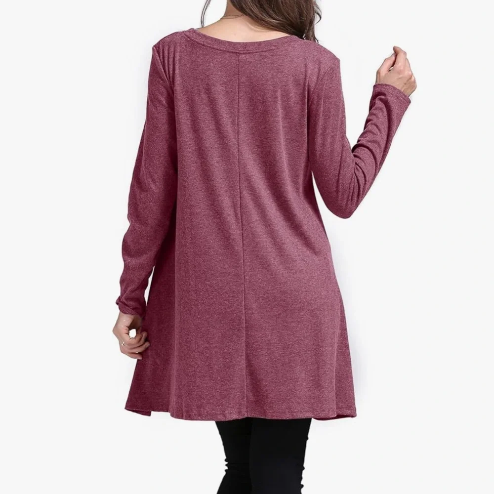 Sanifer Women’s Top - Long Sleeve Tunic - XXL